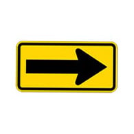 W1-6R - Right Arrow Warning Sign - 24x12 - Official MUTCD Reflective Rust-Free Heavy Gauge Aluminum Road Signs