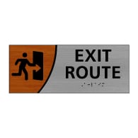 ADA Signature Series Exit Route Sign With Tactile Text and Grade 2 Braille - 10x4