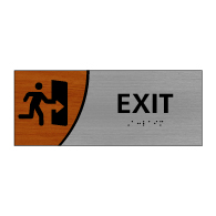 ADA Signature Series Exit Sign With Tactile Text and Grade 2 Braille - 10x4