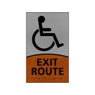 ADA Signature Series Exit Route Sign With Tactile Text and Grade 2 Braille - 6x10