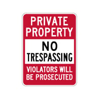 Private Property No Trespassing Sign - 18x24 - Reflective rust-free heavy-gauge aluminum No Trespassing Signs