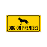 BuyDog on Premises Security Signs - 12x6 - Reflective Aluminum Guard Dog Signs