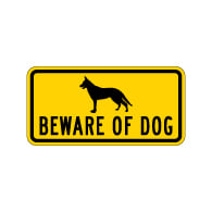 Beware of Dog Security Sign - 12x6 - Reflective Aluminum Guard Dog Signs