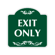 Decorative Mission Style Exit Only Sign - 18x18 - Made with 3M Reflective Rust-Free Heavy Gauge Durable Aluminum available for quick shipping from STOPSignsAndMore.com