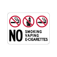 No Smoking Vaping E-Cigarettes Sign - 24x18 - Made with Non-Reflective Matte Rust-Free Heavy Gauge Durable Aluminum available at STOPSignsAndMore.com