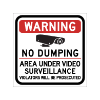 Warning No Dumping Area Under Video Surveillance Magnetic Sign - 12x12 - Made with Reflective Magnum Magnetics 30 Mil Material available from StopSignsandMore.com