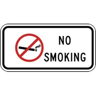 No Smoking with No Smoking Symbol Sign - 12x6 - Non-reflective