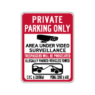 California Private Parking Tow Away CVC Section 22658 Sign - 18x24 - Made with 3M Reflective Rust-Free Heavy Gauge Durable Aluminum available at STOPSignsAndMore
