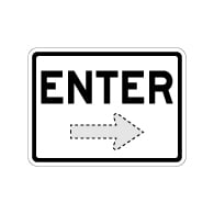 Enter Sign with Choice of Arrow Direction - 24x18 - Made with Engineer Grade Reflective and Rust-Free Heavy Gauge Durable Aluminum available at STOPSignsAndMore.com