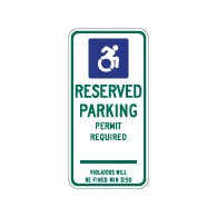 Connecticut Handicap Parking Sign with Active ISA - No Arrow - 12x24 - Made with Reflective Rust-Free Heavy Gauge Durable Aluminum available at STOPSignsAndMore.com