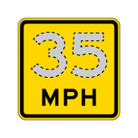 MUTCD Compliant W13-1P Advisory Speed Sign - 18x18 - Variable Speed - Made with 3M Reflective Rust-Free Heavy Gauge Durable Aluminum available at STOPSignsAndMore