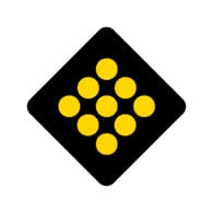 Yellow/Black Reflector Warning Signs - 18x18 - Reflective Rust-Free Heavy Gauge Aluminum Warning Signs for Road and Parking Areas