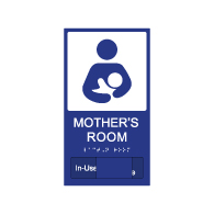 ADA Compliant Mother's Room Sign with Tactile Text and Grade 2 Braille with In-Use Slider - 6x11