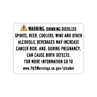 Proposition 65 Alcoholic Beverages Exposure Warning Sign - 14x10 - Outdoor rated Non-Reflective aluminum Parking Garage Warning Signs