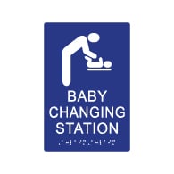 ADA Compliant Baby Changing Station Restroom Signs with Parent and Child Symbols and Braille - 6x9