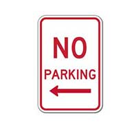 No Parking Sign with Left Arrow - 12x18