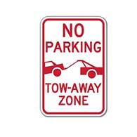 No Parking Tow-Away Zone Signs with Tow-Away Symbol - 12x18 - Reflective Rust-Free Heavy Gauge Aluminum No Parking Signs