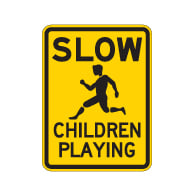 SLOW Children Playing Signs - 18x24 - Official Reflective Rust-Free Heavy Gauge Aluminum Children At Play Signs