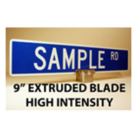 Custom Street Name Signs - 9 Inch High - Extruded Blade - HIP