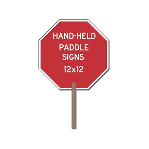  18 inch Hand Held Stop/Stop Sign. Double Sided Non-Reflective  Paddle with 12 inch Handle : Office Products