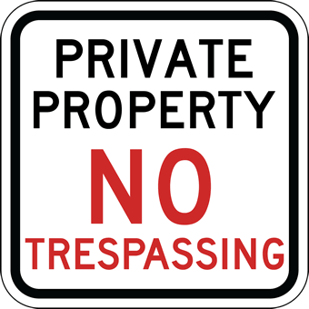 Private Property No Trespassing Sign - 12x12 | StopSignsandMore.com