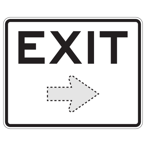 Exit Sign - With or Without Arrow - 30x24 | StopSignsandMore.com