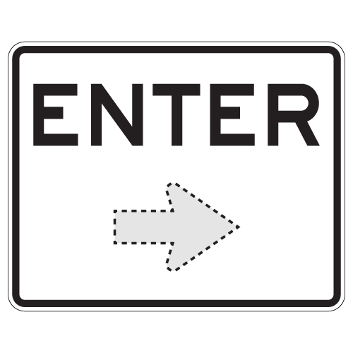 Enter Sign with Choice of Arrow Direction - 30x24 | StopSignsandMore.com