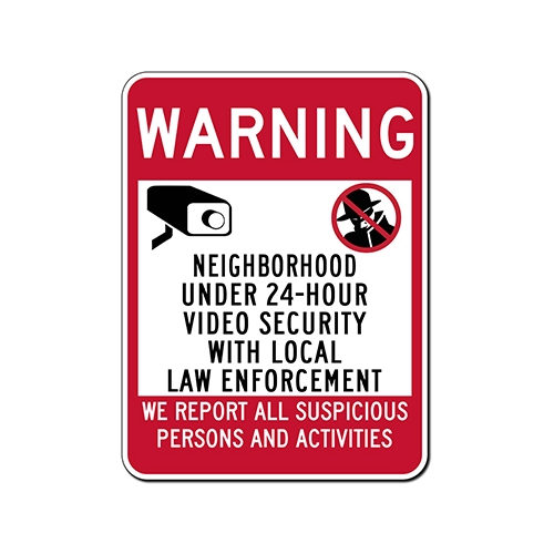 Neighborhood Under 24-Hour Video Security Sign - 18x24 ...