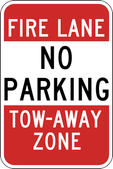 No Parking Fire Lane Tow Away Sign - 12x18 | StopSignsandMore.com