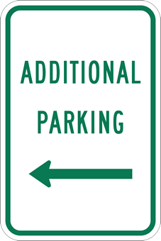 Additional Parking Sign - Left Arrow - 12x18 | StopSignsandMore.com