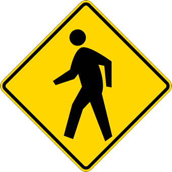 W11-2 Pedestrian Crossing Road Sign - H.I.P. - 30x30