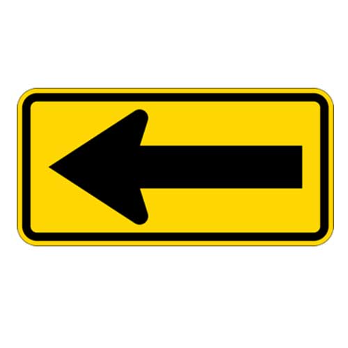 W1-6l - Left Arrow Warning Sign H.i.p. - 24x12 