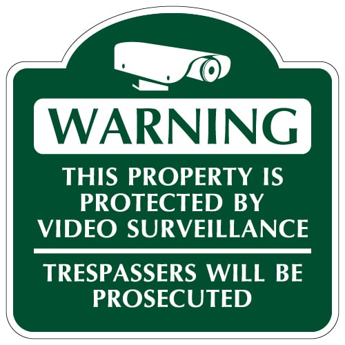 Mission Style Property Protected By Video Surveillance Sign - 18x18 ...