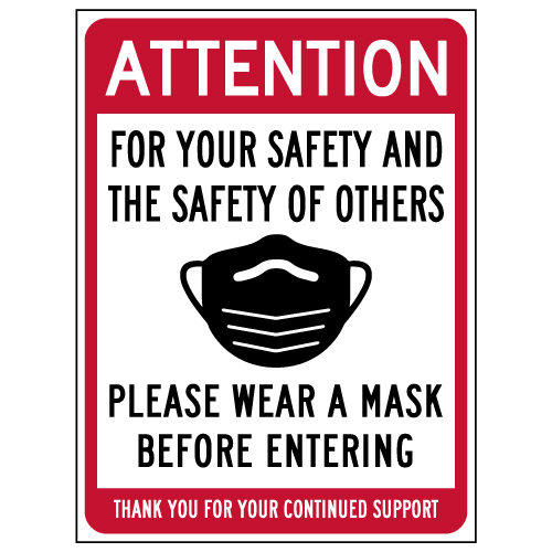 please wear a mask before entering