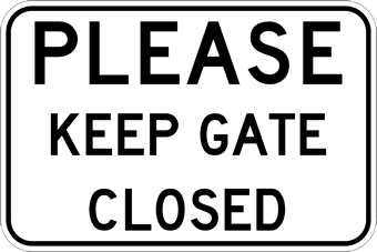 STOP Please Lock The Gate Sign - Security Door Sign, SKU: K-8326