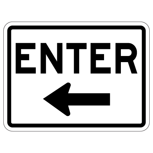 Enter Sign with Choice of Arrow Direction - 24x18