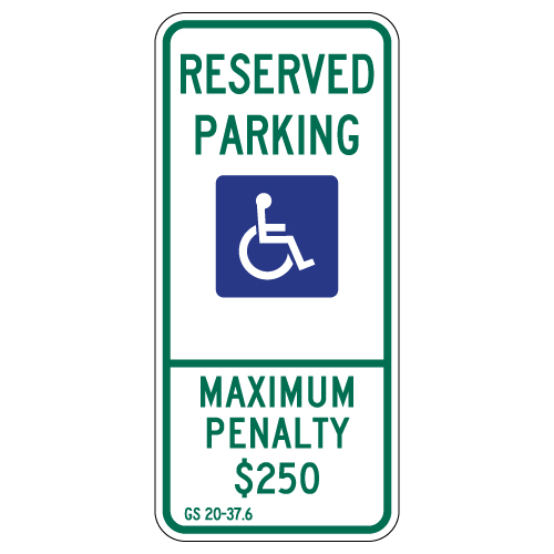 handicap parking sign dimensions