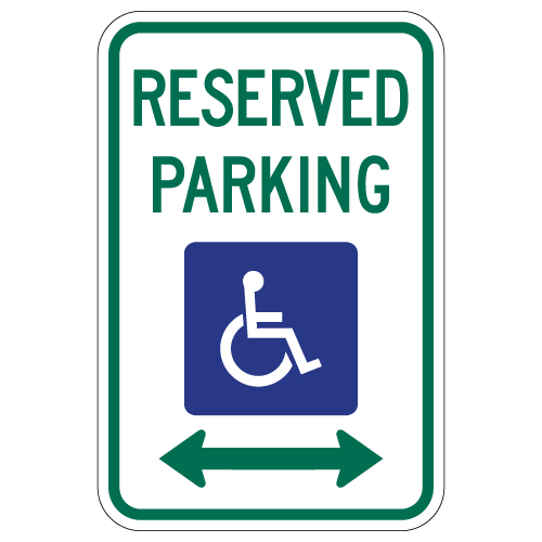 R7-8 Federal Disabled Reserved Parking Sign - Double Arrow - 12x18 ...