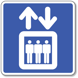 Elevator Symbol Sign - 8x8 | StopSignsandMore.com