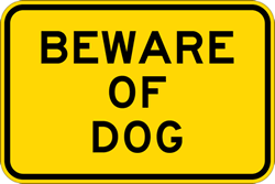 Beware Of Dog Warning Sign - 18x12 | StopSignsandMore.com