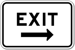 Parking Lot Exit Signs with Right Arrow - 18x12 | STOPSignsAndMore.com