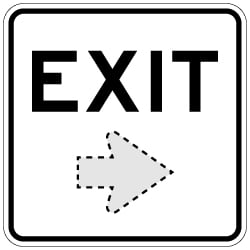 Exit Sign with Choice of Arrow Direction - 18x18 Size Good for Outdoor and Parking Lot Uses - Engineer Grad Reflective Heavy Gauge Aluminum Exit Sign from STOPSignaAndMore.com
