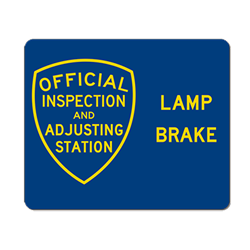 Official Brake and Lamp Adjusting Station Combo Sign - Single-Faced - 36x30 - Reflective, heavy-gauge aluminum Brake Adjusting Station sign