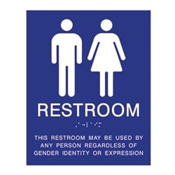 Gender Neutral ADA Wall Signs with Tactile Text and Grade 2 Braille 8x10