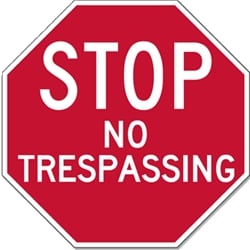 No Trespassing STOP Sign - 12x12