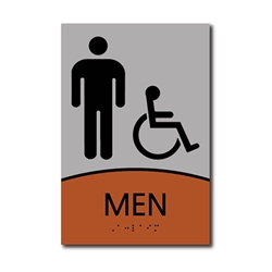 ADA Signature Mens Restroom Wall Sign with Wheelchair Symbol - 6x9