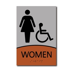 ADA Signature Womens Restroom Wall Sign with Wheelchair Symbol - 6x9
