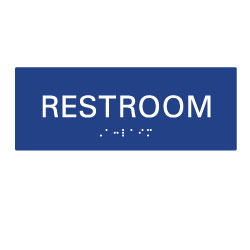 ADA Compliant Restroom Wall Sign without Pictograms with Tactile Text and Grade 2 Braille - 8x4