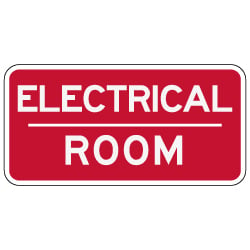 Electrical Room Sign - 12x6 - Non-Reflective rust-free aluminum signs