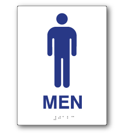 ADA Compliant Men's Restroom Sign with Tactile Text and Braille
